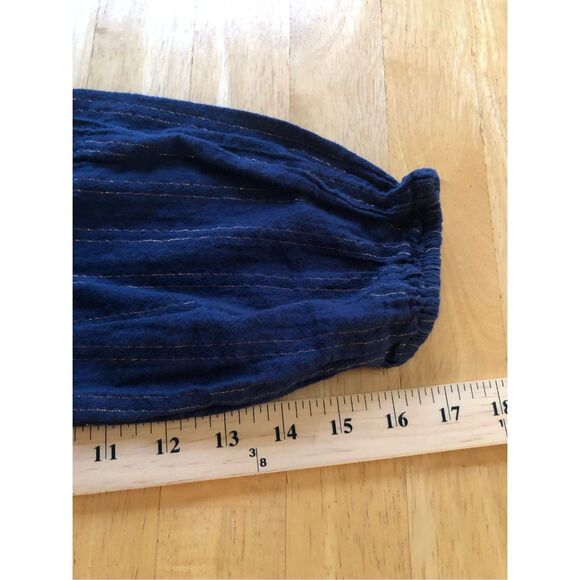 Maeve Womens Reston Metallic Striped Top Blue  Small - Picture 10 of 12